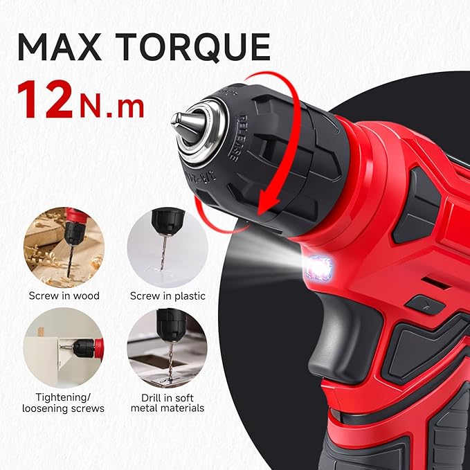 Tool Set - 8V Cordless Drill Kit, 132 Piece Box With Hand Drill