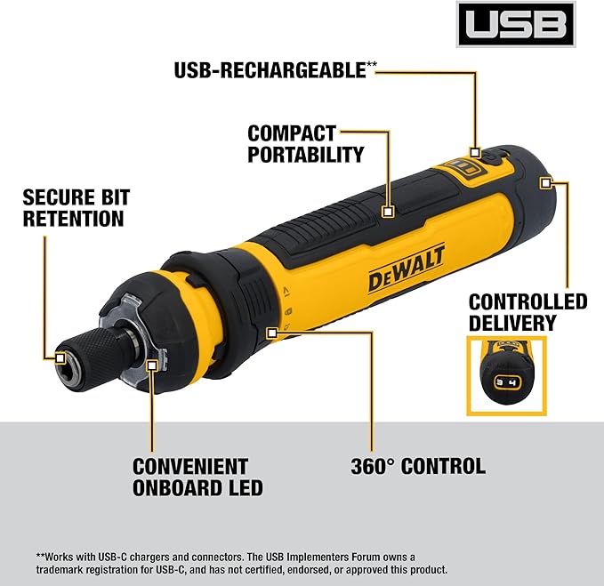Screwdriver Bit Set, Electric Screwdriver Cordless with LED Light