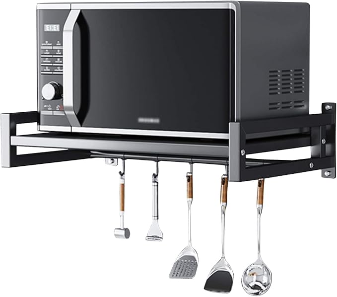 Hub Wall Mount Microwave Oven Rack - Metal Holder Storage Stand
