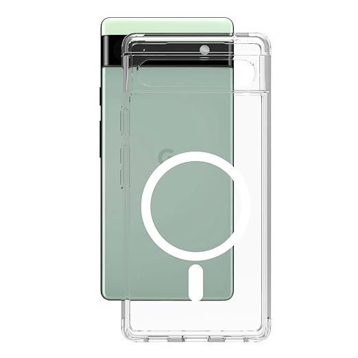 Google Pixel 6A Shockproof Clear Hybrid Armor Magnetic Back Cover Case