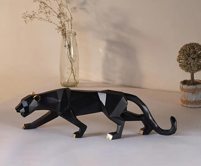 Resin Black Jaguar Showpiece For Home Decor