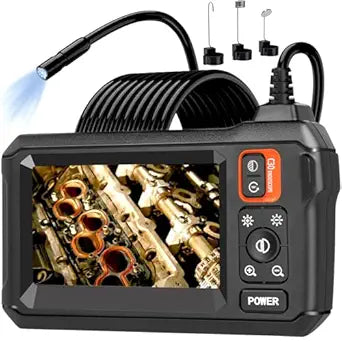 Endoscope Camera with Light, Borescope Camera with 4.3" IPS Screen