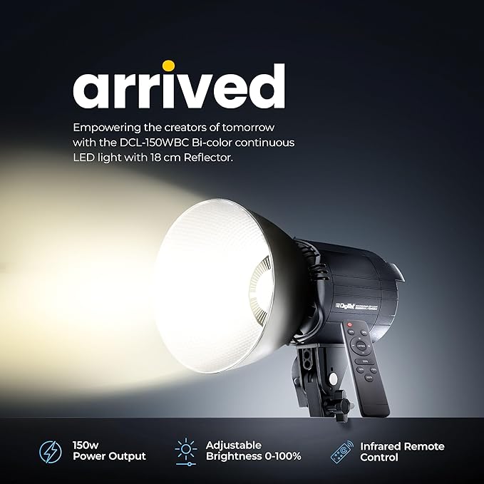 DIGITEK Lite (DCL-150WBC Combo) 150W Bi Color Continuous LED Light with 18CM Reflector & Infrared Remote