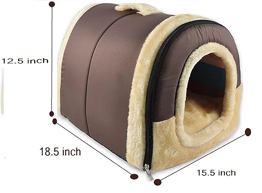 Igloo Dog House, Portable Cat Igloo Bed with Removable Cushion