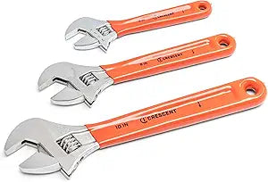 Crescent 3 Piece Adjustable Cushion Grip Wrench Set 6", 8" & 10"