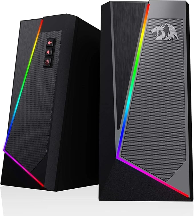 Redragon GS520 Anvil RGB Desktop Speakers, 2.0 Channel PC Computer Stereo Speaker with 6 Colorful LED Modes