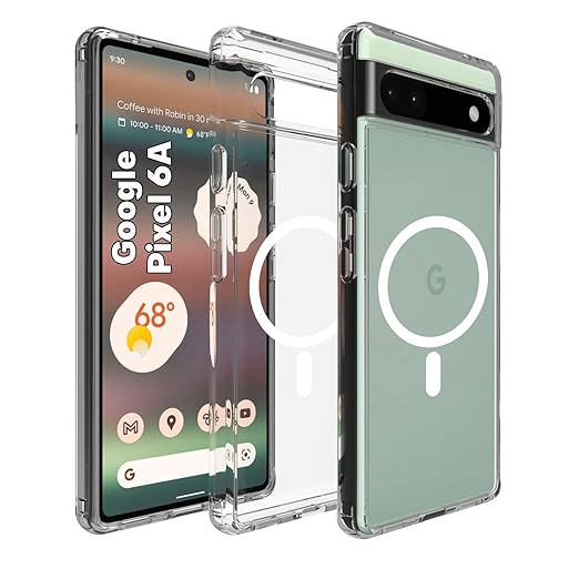 Google Pixel 6A Shockproof Clear Hybrid Armor Magnetic Back Cover Case