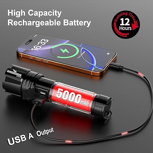 Shadowhawk Flash Light Led Torch, 20000 Lumens Flashlight