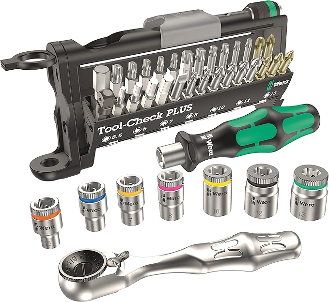 Wera 056490 Tool-Check Plus Bit Ratchet Set with Sockets