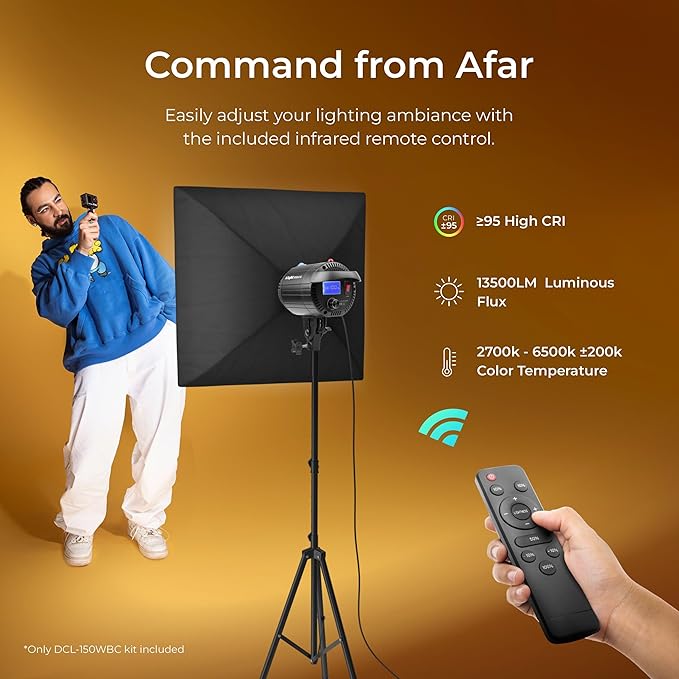 DIGITEK Lite (DCL-150WBC Combo) 150W Bi Color Continuous LED Light with 18CM Reflector & Infrared Remote