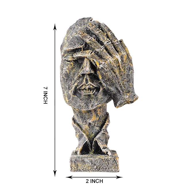 Resin Multicolour Closed Eyes Men Face Showpiece,Decorative