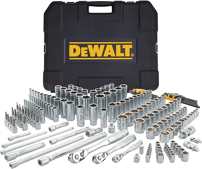 DEWALT Mechanics Tool Set, SAE and Metric Socket Wrench Set