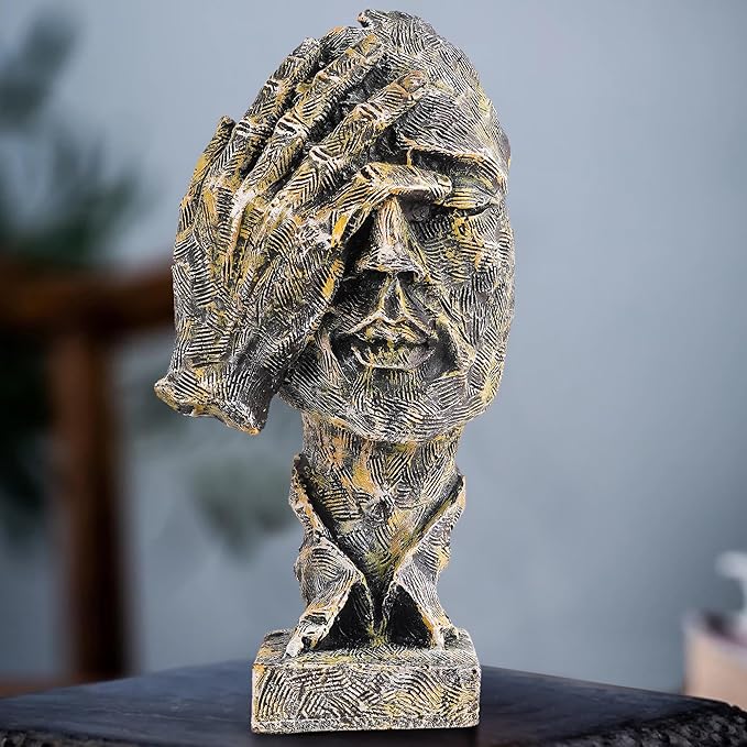 Resin Multicolour Closed Eyes Men Face Showpiece,Decorative