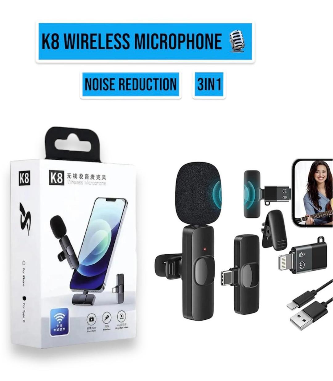 K8 Wireless Microphone Noise Reducation 3 in 1
