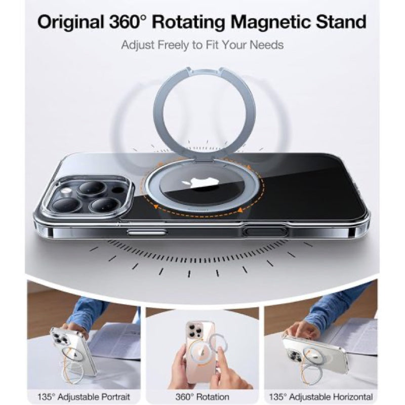 Iphone 16 Pro Max Transparent Back Cover With Stand